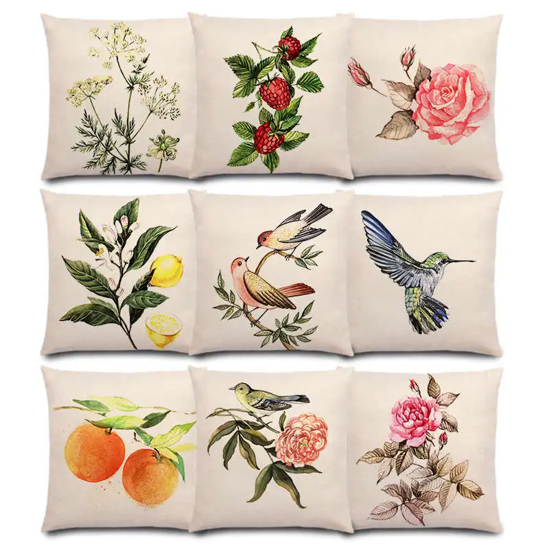 Watercolor Lovely Birds Flowers Plants Hummingbird Rose Raspberries Lemon Dill Clove Almonds Good Cushion Cover Pillow Case
Watercolor Lovely Birds Flowers Plants Hummingbird Rose Raspberries Lemon Dill Clove Almonds Good Cushion Cover Pillow Case