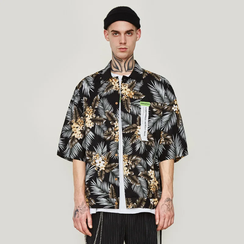 Full version of retro floral digital print loose lapel short-sleeved shirt men's shirt
Full version of retro floral digital print loose lapel short-sleeved shirt men's shirt