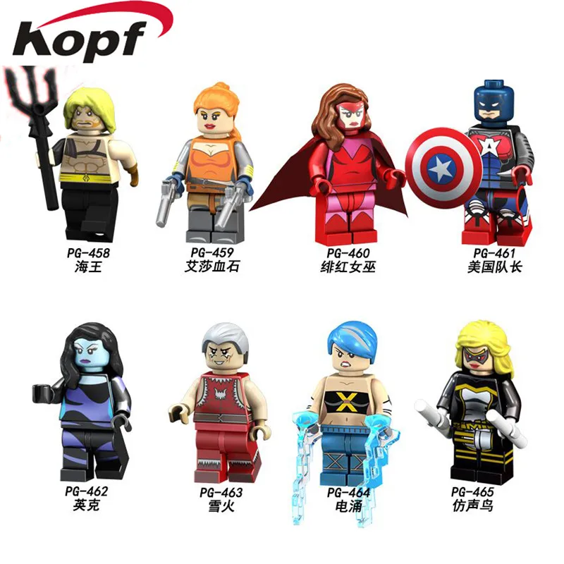 PG8127 Super Heroes Building Blocks Aquaman Scarlet Witch Captain America Mockingbird Bricks Action Collection For Children Toys
PG8127 Super Heroes Building Blocks Aquaman Scarlet Witch Captain America Mockingbird Bricks Action Collection For Children Toys