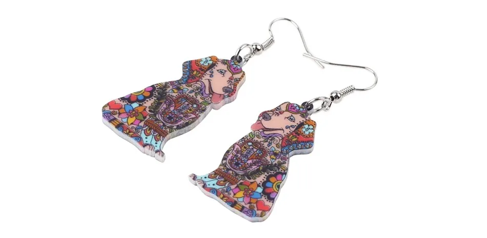 Bonsny Fashion Big Long Animal Acrylic Dangle Drop Labrador Dog Earrings 2016 News Style Fashion Jewelry For Girls Women 4