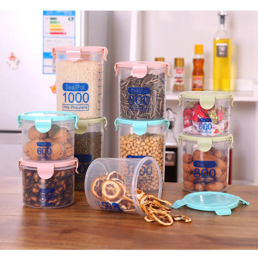 Plastic Sealed Cans Kitchen Storage Box Transparent Food Canister Keep Fresh Jar air tight container storage containers
Plastic Sealed Cans Kitchen Storage Box Transparent Food Canister Keep Fresh Jar air tight container storage containers