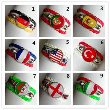 24pcs/lot Time gem bracelet National flag, the United States, Brazil, Portugal, France, Germany, Italy, England Leather bracelet
24pcs/lot Time gem bracelet National flag, the United States, Brazil, Portugal, France, Germany, Italy, England Leather bracelet