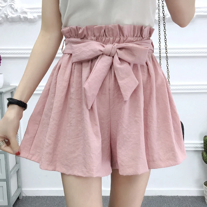 2019 Summer Korean Style Female Sexy Shorts High Waist Loose Wide Leg Short Femme Elastic Waist Belt Beach Bow Shorts
2019 Summer Korean Style Female Sexy Shorts High Waist Loose Wide Leg Short Femme Elastic Waist Belt Beach Bow Shorts