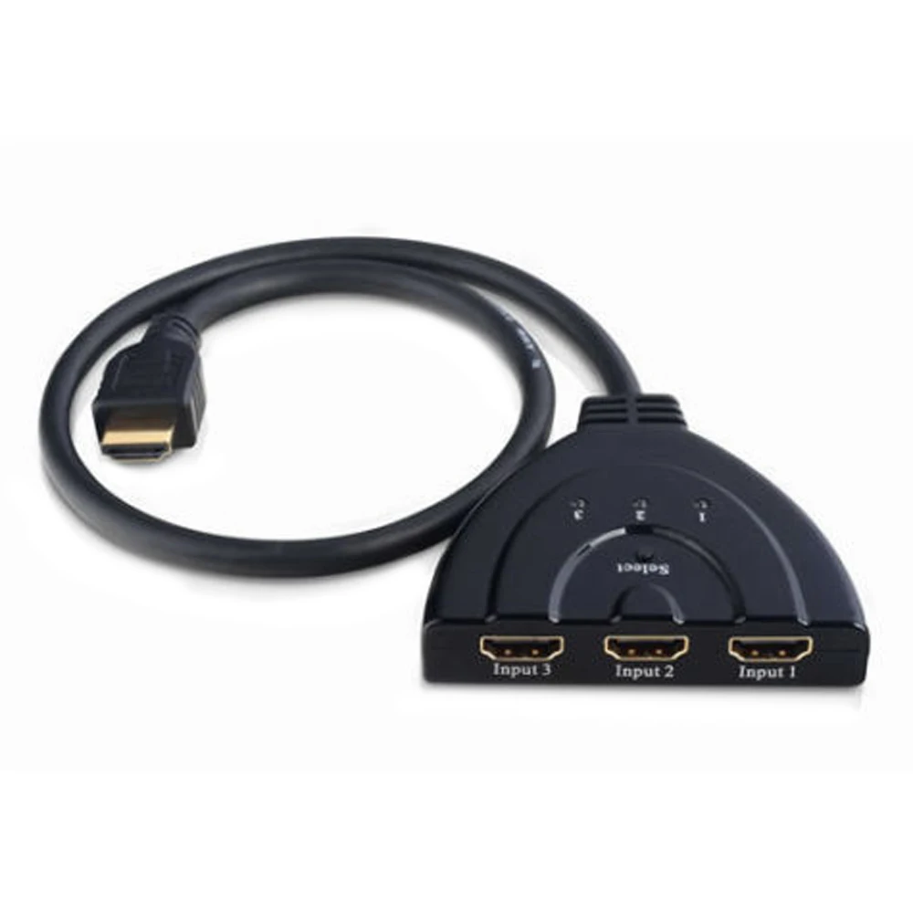 Mini 1080P HDMI Switch Box Adapter 3 port with HDMI cable Hub HDMI Splitter for PC TV HDTV DVD 360 box
Mini 1080P HDMI Switch Box Adapter 3 port with HDMI cable Hub HDMI Splitter for PC TV HDTV DVD 360 box