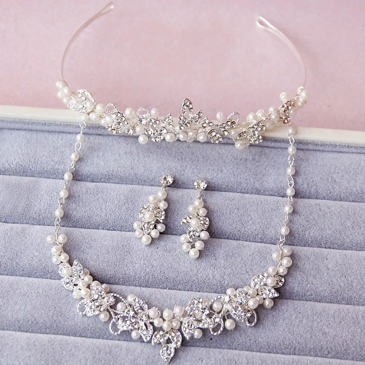 Dower me Generous Silver Handmade Rhinestone Pearl Bridal Jewelry Sets Wedding Tiara Necklace Earrings Women Accessories
Dower me Generous Silver Handmade Rhinestone Pearl Bridal Jewelry Sets Wedding Tiara Necklace Earrings Women Accessories