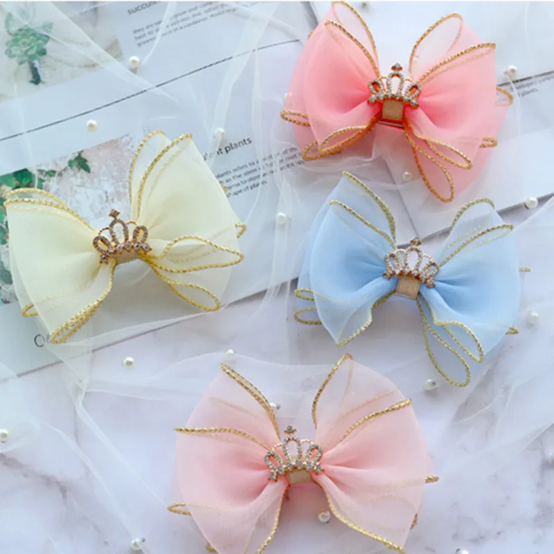 10pcs/lot Fairy Organza Bow Girls Hair Clip Metal Crown Floral Kid Hairpin Blue Yellow Hair Barrette with Tiara Hairpin
10pcs/lot Fairy Organza Bow Girls Hair Clip Metal Crown Floral Kid Hairpin Blue Yellow Hair Barrette with Tiara Hairpin