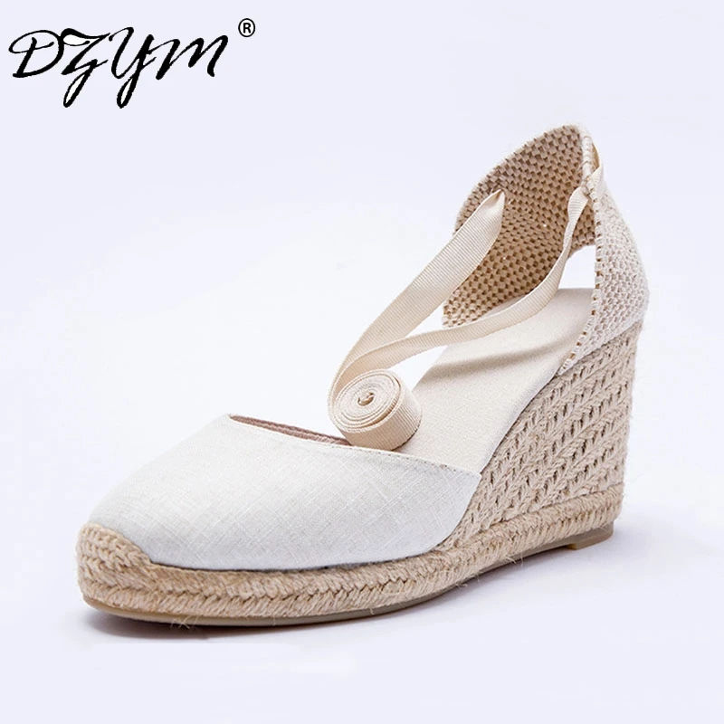 DZYM Summer Canvas Espadrilles Ankle Strap Women Wedge Sandals Super High Heels Fisherman Shoes Flax Hemp Wedding Shoes
DZYM Summer Canvas Espadrilles Ankle Strap Women Wedge Sandals Super High Heels Fisherman Shoes Flax Hemp Wedding Shoes