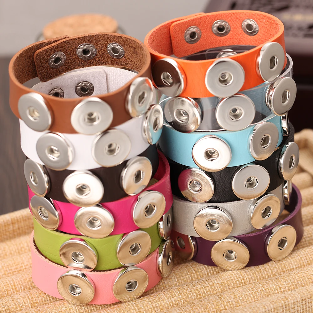 Hot Sale Leather Snap Bracelet Fit 18mm Snap Button Jewelry Bracelet Punk Style Three Buttons Snaps Bracelet Bangles
Hot Sale Leather Snap Bracelet Fit 18mm Snap Button Jewelry Bracelet Punk Style Three Buttons Snaps Bracelet Bangles