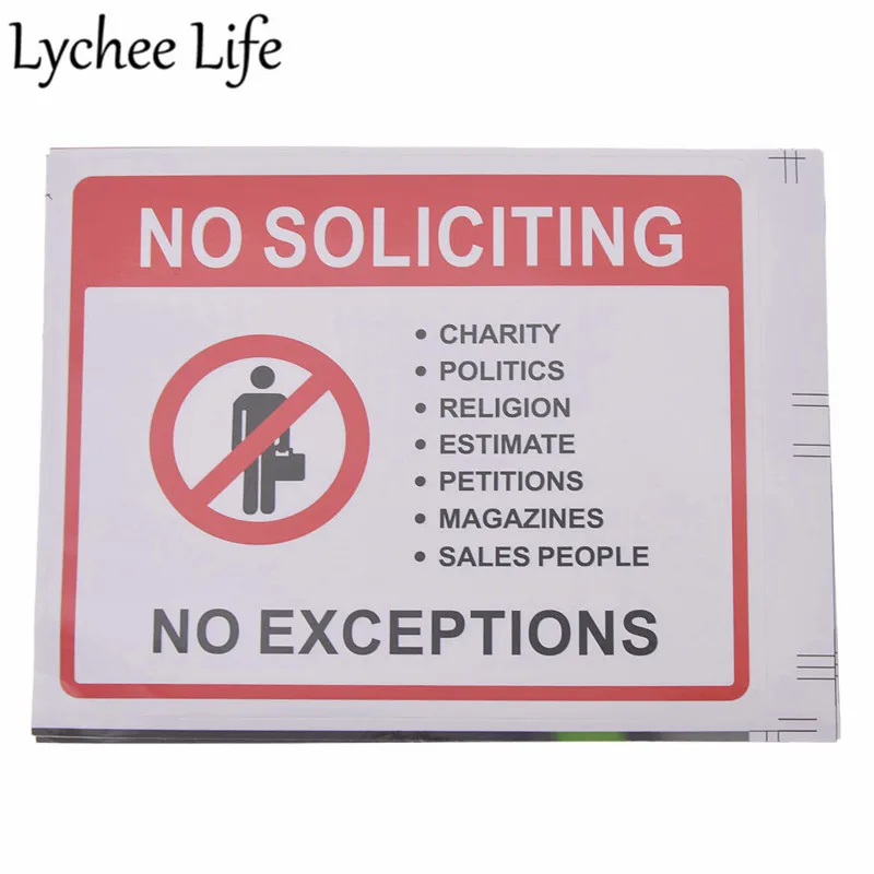 2pcs No Soliciting Sign Sticker Waterproof Letter Printed Label Sticker Modern Plane Wall Window Decoration Supplies
2pcs No Soliciting Sign Sticker Waterproof Letter Printed Label Sticker Modern Plane Wall Window Decoration Supplies