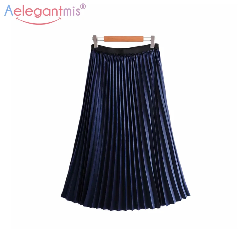 Aelegantmis Fashion New Elastic High Waist Pleated Skirt 2019 Spring Summer New Blue Midi Skirt Ladies Casual A-line Long Skirts
Aelegantmis Fashion New Elastic High Waist Pleated Skirt 2019 Spring Summer New Blue Midi Skirt Ladies Casual A-line Long Skirts