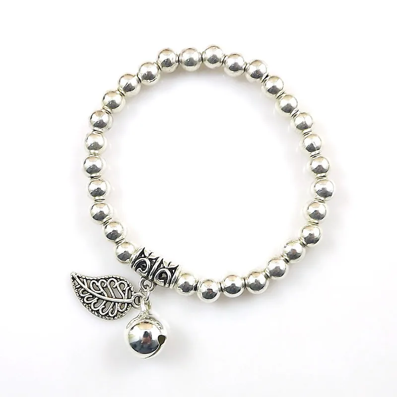 NEW Leaf Bell Charm Bracelet Silver plated beads Bracelet 2018 Women Fashion jewelry Wholesale A
NEW Leaf Bell Charm Bracelet Silver plated beads Bracelet 2018 Women Fashion jewelry Wholesale A