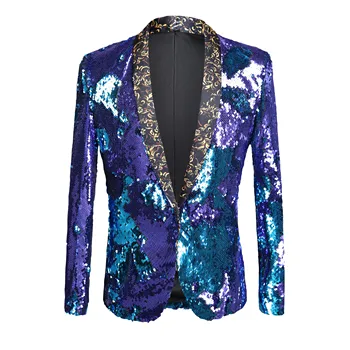 2019 sequined men's suit festival mens gold suit stage show suit wedding suit shiny suit Purple mens coat leisure suit
2019 sequined men's suit festival mens gold suit stage show suit wedding suit shiny suit Purple mens coat leisure suit