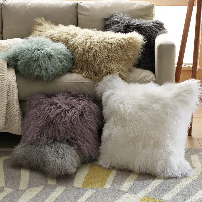 ALICEFUR Custom size new design mongolian lamb fur protective Cushion Pillow Cover
ALICEFUR Custom size new design mongolian lamb fur protective Cushion Pillow Cover