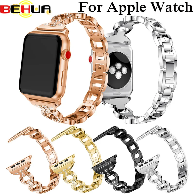 Stainless Steel Watch Strap For Apple Watch Band with Rhinestone 38mm/42mm Metal Band for iWatch Series 3 2 1 Smart Watch 4Color
Stainless Steel Watch Strap For Apple Watch Band with Rhinestone 38mm/42mm Metal Band for iWatch Series 3 2 1 Smart Watch 4Color