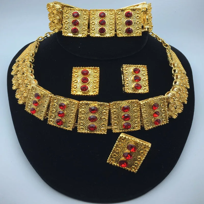 F&Y Red square Zircon High Quality Luxury Jewelry Dubai Gold Coin Jewellery Wedding Necklace Earrings African Beads Jewelry Set
F&Y Red square Zircon High Quality Luxury Jewelry Dubai Gold Coin Jewellery Wedding Necklace Earrings African Beads Jewelry Set