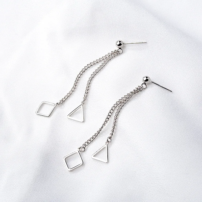 925 Sterling Silver Triangle Square Tassel Charm Drop Earrings for Women Wedding Sterling Silver Jewelry Bijoux eh606
925 Sterling Silver Triangle Square Tassel Charm Drop Earrings for Women Wedding Sterling Silver Jewelry Bijoux eh606