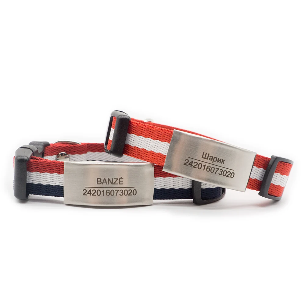 Striped Personalized Dog Collar Luxury Pet Collar For Small/Medium Dogs Puppies Cats with ID Tag Nameplate Customized Necklace
Striped Personalized Dog Collar Luxury Pet Collar For Small/Medium Dogs Puppies Cats with ID Tag Nameplate Customized Necklace