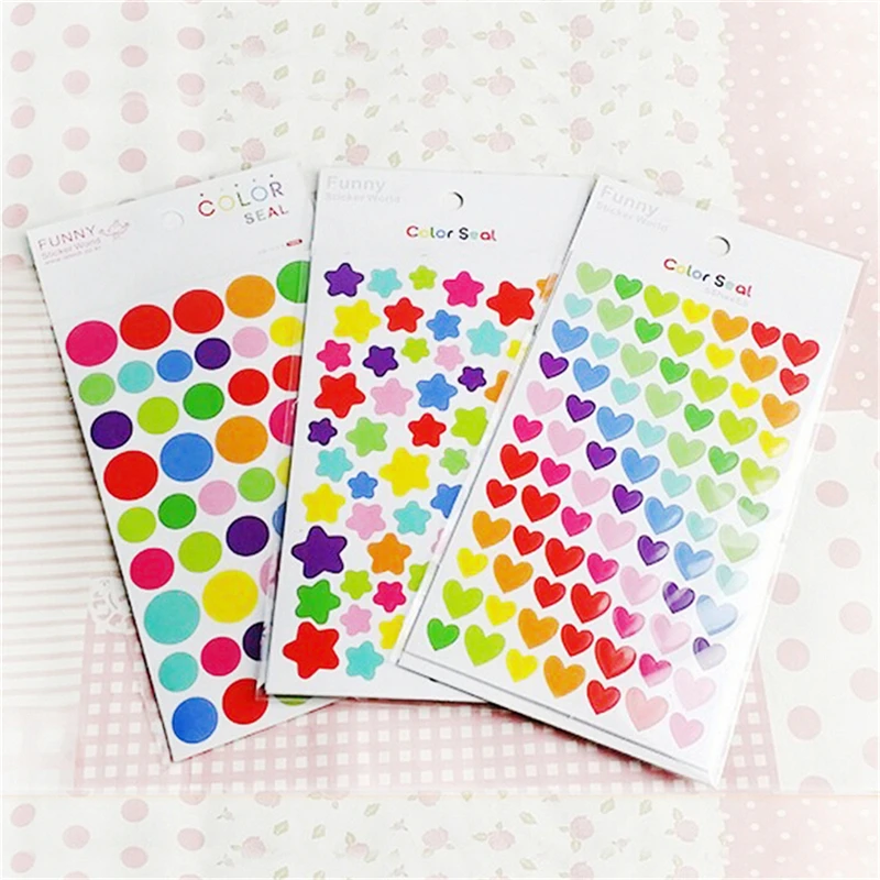 6 Sheets/set Colorful Dot Love Heart Stars Shape Funny Scrapbooking Diary Decorations Escolar Sticky Notes Memo Pad Kawaii
6 Sheets/set Colorful Dot Love Heart Stars Shape Funny Scrapbooking Diary Decorations Escolar Sticky Notes Memo Pad Kawaii