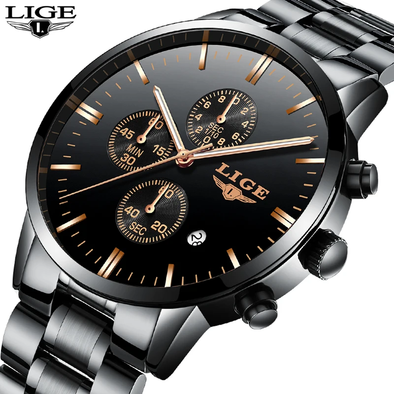 Watch Men Fashion Sport men's watch Quartz Clock top Brand Luxury Full Steel Business Waterproof Mens Watches Relogio Masculino
Watch Men Fashion Sport men's watch Quartz Clock top Brand Luxury Full Steel Business Waterproof Mens Watches Relogio Masculino