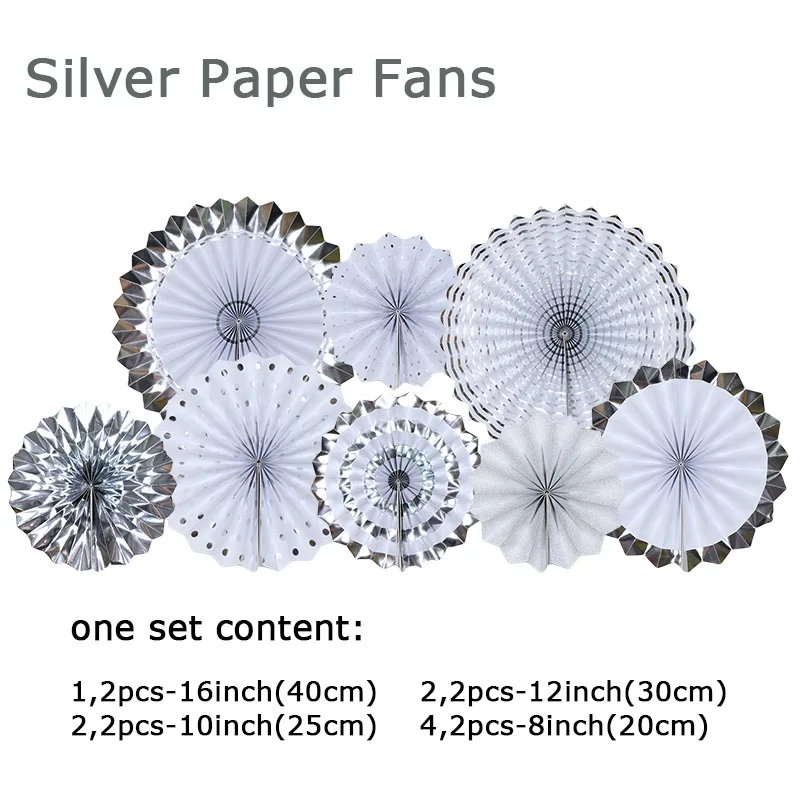 6pcs Silver Foil Hanging Paper Fan For Birthday Wedding Baby Shower Crafts&Home Party Backdrops Decor Supplies
6pcs Silver Foil Hanging Paper Fan For Birthday Wedding Baby Shower Crafts&Home Party Backdrops Decor Supplies