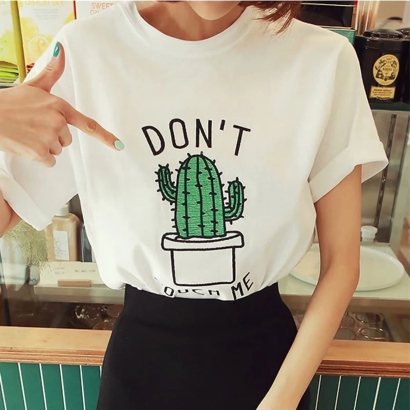 2019 New Women Tshirt Cactus Personality Fashion T Shirt Summer Harajuku Aesthetics Short Sleeve White Tops Funny Female T-shirt
2019 New Women Tshirt Cactus Personality Fashion T Shirt Summer Harajuku Aesthetics Short Sleeve White Tops Funny Female T-shirt