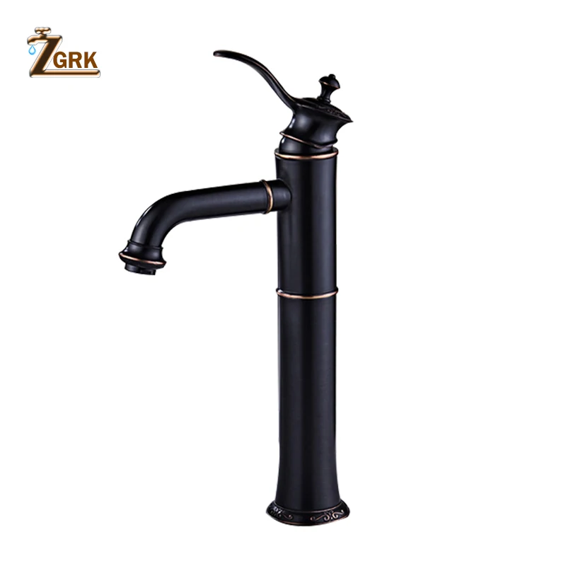 ZGRK Basin Faucets Modern Black Bathroom Sink Faucet High Spout Deck Mixer Hot Cold Water Tap Crane
ZGRK Basin Faucets Modern Black Bathroom Sink Faucet High Spout Deck Mixer Hot Cold Water Tap Crane