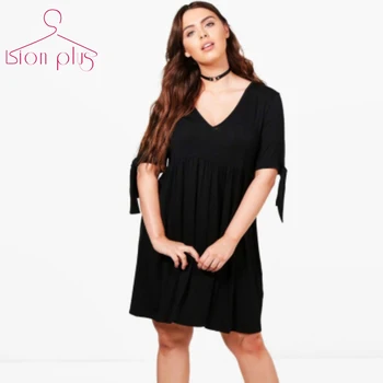 High Waist Draped Women Dress 6XL 7XL 5XL Plus Size 2017 Summer Sleeve Bow Decorate V-Neck Black Light Grey Large Sizes Dresses
High Waist Draped Women Dress 6XL 7XL 5XL Plus Size 2017 Summer Sleeve Bow Decorate V-Neck Black Light Grey Large Sizes Dresses