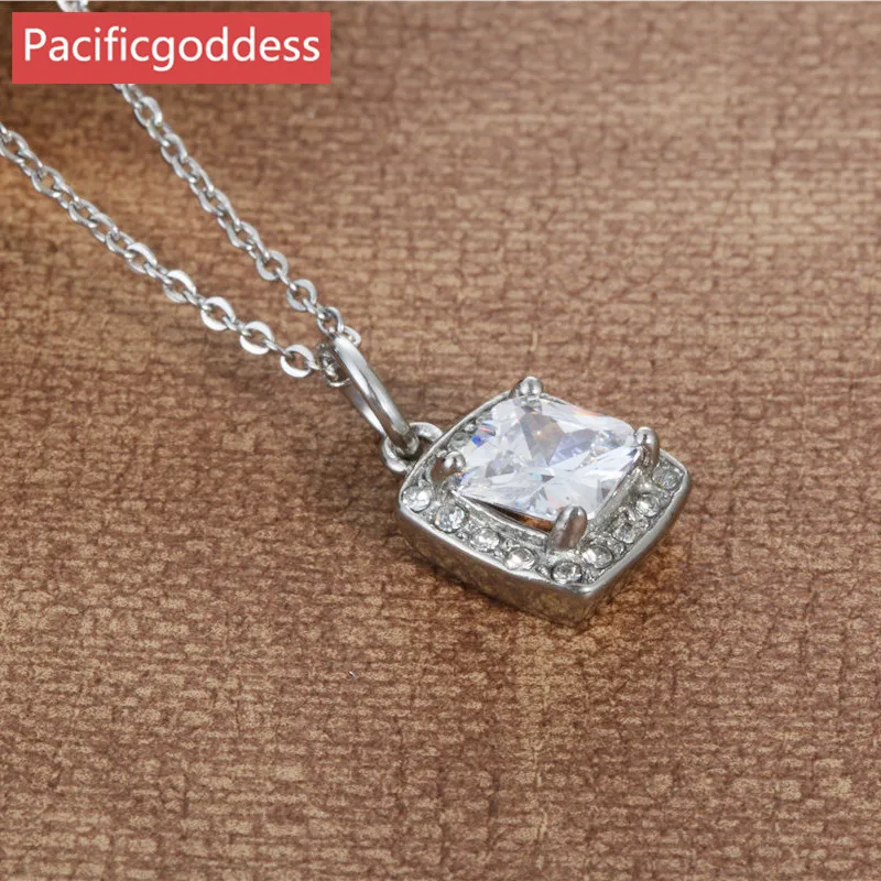pacificgoddess hot sell stainless steel cz stone pendant chains Necklace elegant bijou for pretty girl
pacificgoddess hot sell stainless steel cz stone pendant chains Necklace elegant bijou for pretty girl