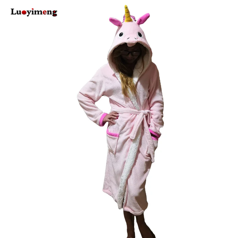 Unicorn Robe Femme Winter Women Fannel Kimono Bath Robe Hooded Cute Animal Bathrobe Sexy Loose Sleepwear Homewear Dressing Gown
Unicorn Robe Femme Winter Women Fannel Kimono Bath Robe Hooded Cute Animal Bathrobe Sexy Loose Sleepwear Homewear Dressing Gown
