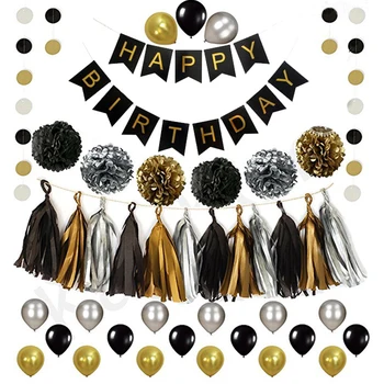 44pcs/pack 12 inch Valentine's Day balloon black gold tassel flower set bronzing birthday flag 16x20cm birthday party supplies
44pcs/pack 12 inch Valentine's Day balloon black gold tassel flower set bronzing birthday flag 16x20cm birthday party supplies