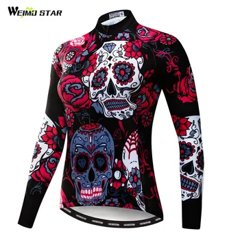 Weimostar 100% Polyester Women Long Sleeve Cycling Jersey Autumn Mountain Bicycle Clothing Skull Printing MTB Bike Jersey Jacket
Weimostar 100% Polyester Women Long Sleeve Cycling Jersey Autumn Mountain Bicycle Clothing Skull Printing MTB Bike Jersey Jacket