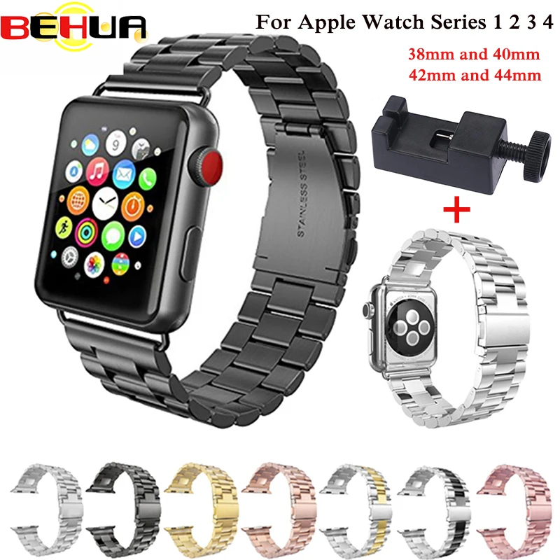 Stainless Steel Band with Buckle Adapter Strap For Apple Watch series 1/2/3/4/5/6/7/8 Band 38mm 42mm 40mm 44mm Link Bracelet 
Stainless Steel Band with Buckle Adapter Strap For Apple Watch series 1/2/3/4/5/6/7/8 Band 38mm 42mm 40mm 44mm Link Bracelet