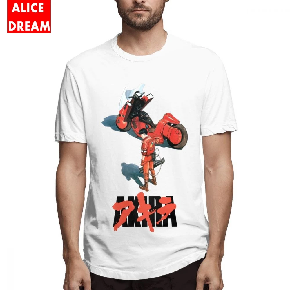 Винтажная футболка с изображением мотоцикла аниме Акира | Мужская одежда