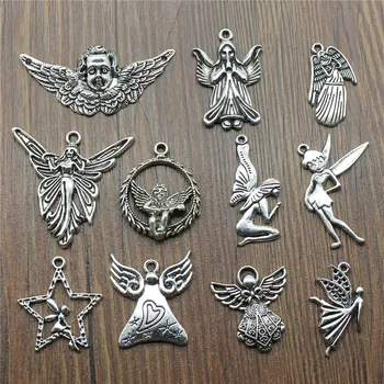 10pcs/lot Antique Silver Color Angel Charm Pendants Jewelry Accessories Fairy Charms For Jewelry Making
10pcs/lot Antique Silver Color Angel Charm Pendants Jewelry Accessories Fairy Charms For Jewelry Making