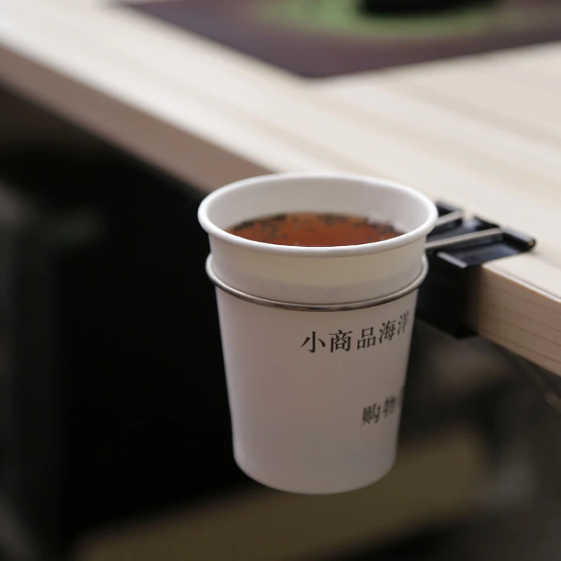 2019 New DIY Creative Desk Table Stand Storage Rack Office/Home Drink Cup Holder Clip Black