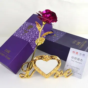 

Beautiful 24k Gold Plated Golden Rose Flowers Anniversary Mothers Day Girlfriend Gifts Artificial Flowers