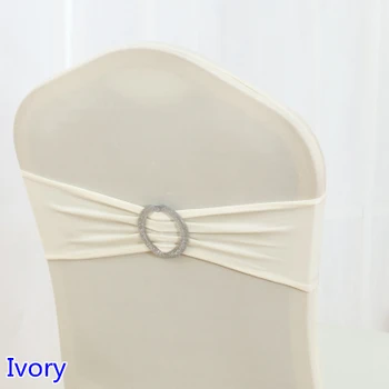 Ivory Colour Spandex chairs sash with Shiny Round buckles for chair covers band lycra sash bow tie wedding decoration 
Ivory Colour Spandex chairs sash with Shiny Round buckles for chair covers band lycra sash bow tie wedding decoration