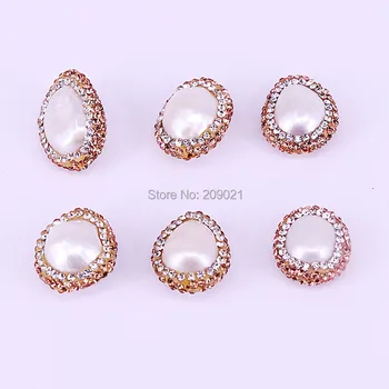 DIY 10Pcs Pave Crystal Rhinestone Natural Freshwater Pearl Spacer Connector Beads Jewelry Accessories
DIY 10Pcs Pave Crystal Rhinestone Natural Freshwater Pearl Spacer Connector Beads Jewelry Accessories