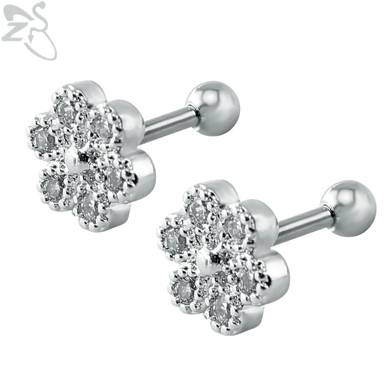White Cubic Zircon Flower Stud Earrings Brincos Pendientes De Plata Surgical Steel Jewelry Stud Earrings For Women
White Cubic Zircon Flower Stud Earrings Brincos Pendientes De Plata Surgical Steel Jewelry Stud Earrings For Women