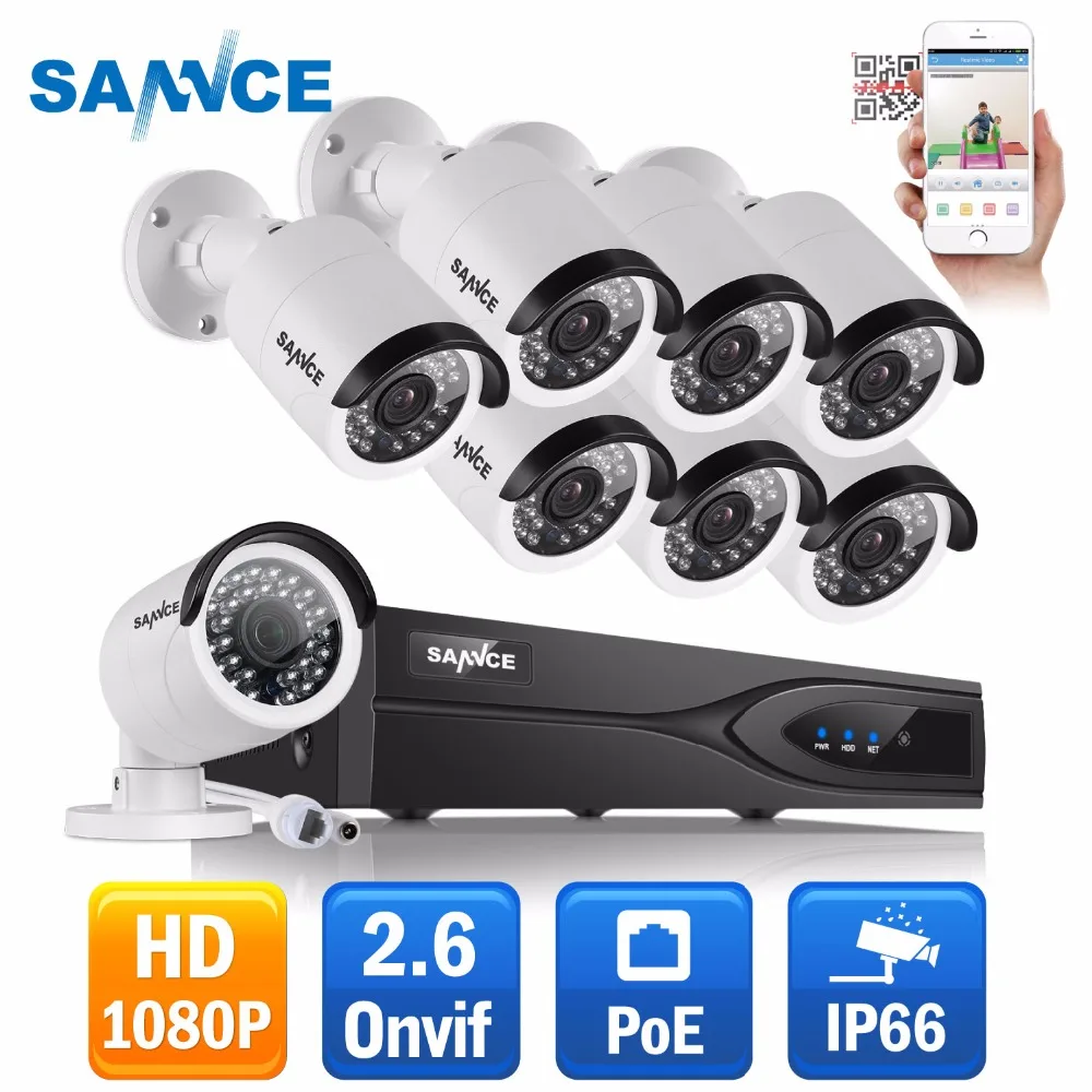 SANNCE 1080P PoE network CCTV Security system (8) 2.0MP Outdoor IP Camera Waterproof P2P Onvif video surveillance Kit 2TB HDD
SANNCE 1080P PoE network CCTV Security system (8) 2.0MP Outdoor IP Camera Waterproof P2P Onvif video surveillance Kit 2TB HDD