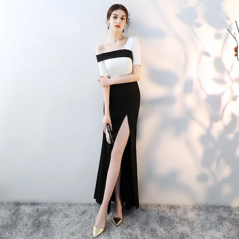 One Shoulder Elegant Maxi Evening Dress Qipao Women Satin Sheath Sexy Tight Chinese Prom Dresses Side Split Full Length Vestidos 
One Shoulder Elegant Maxi Evening Dress Qipao Women Satin Sheath Sexy Tight Chinese Prom Dresses Side Split Full Length Vestidos