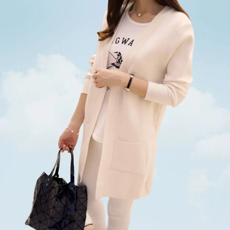 Spring Autumn Sweater Women 2019 New Korean Version Female Loose Medium Long Cardigan Beige Plus size Feminine Coat V-neck SS28
Spring Autumn Sweater Women 2019 New Korean Version Female Loose Medium Long Cardigan Beige Plus size Feminine Coat V-neck SS28