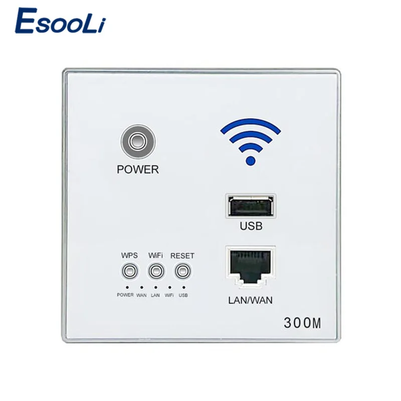 Esooli 300 м 110 ~ 250 В новая белая USB розетка беспроводная wifi usb зарядка настенный