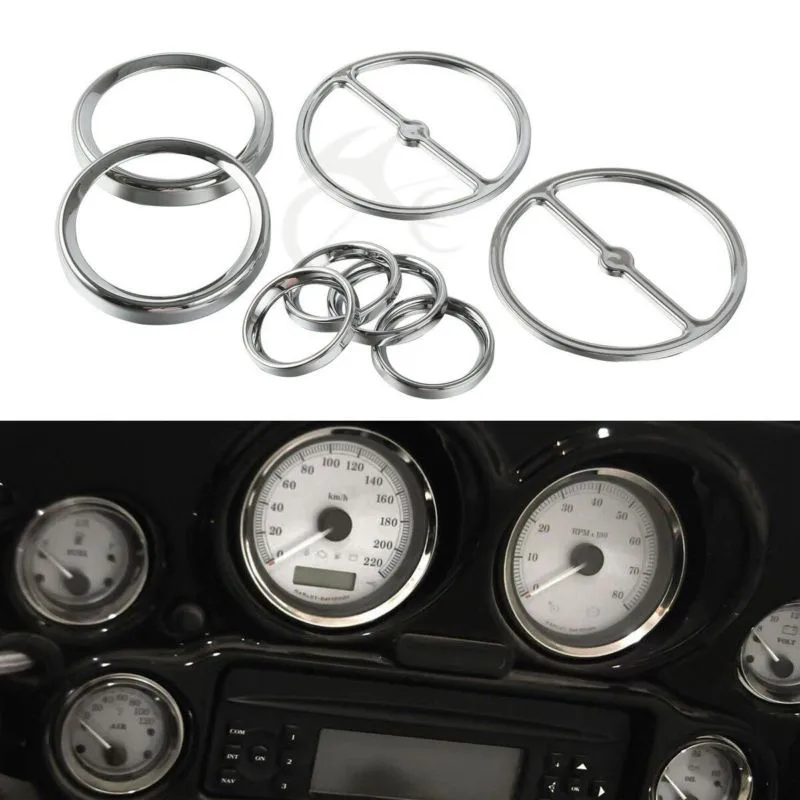 

Chrome Speedometer Gauges Bezels Horn Cover For Harley Davidson Touring Electra Glide 1996-2013 Motorcycle