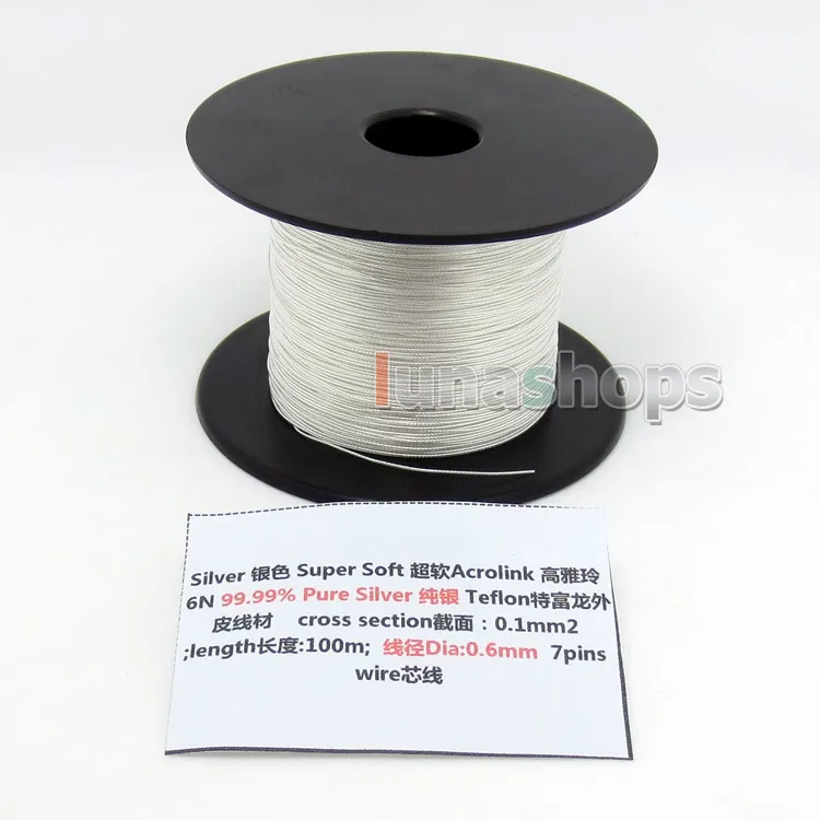 LN004429 5m 30AWG Acrolink Pure Silver 99.9% Signal Teflon Wire Cable 7/0.1mm2 Dia:0.6mm For DIY
LN004429 5m 30AWG Acrolink Pure Silver 99.9% Signal Teflon Wire Cable 7/0.1mm2 Dia:0.6mm For DIY