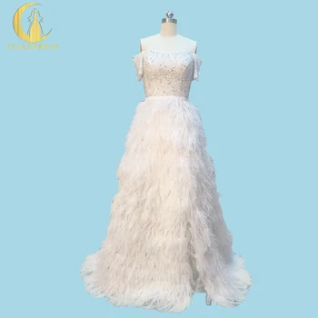 Rhine Real Picture Elie Saab Boat Neck Top Crystal Beads Feathers Sexy Fashion New Arrival Bridal Wedding Dresses
Rhine Real Picture Elie Saab Boat Neck Top Crystal Beads Feathers Sexy Fashion New Arrival Bridal Wedding Dresses