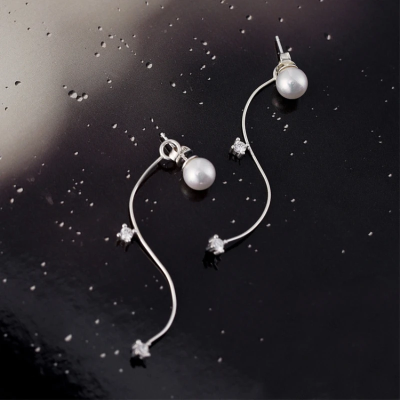 Ear Wire Pearl Hanging Rhinestone Arc Shape Korean 925 Sterling Silver Temperament Personality Fashion Female Earring SEA036
Ear Wire Pearl Hanging Rhinestone Arc Shape Korean 925 Sterling Silver Temperament Personality Fashion Female Earring SEA036