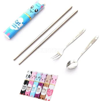 500Sets/Lot Portable Cartoon Cute Lunch Tableware Cutlery Sets/Lot Stainless Steel Spoon Fork Chopstick Fashionable
500Sets/Lot Portable Cartoon Cute Lunch Tableware Cutlery Sets/Lot Stainless Steel Spoon Fork Chopstick Fashionable