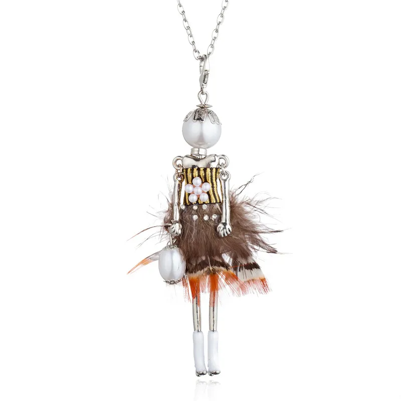 Peacock Feather Pearl Flower Short Dress Doll Pendant Necklaces Pearl Head Cute Girl Statement Maxi Jewelry Long Chain Collares
Peacock Feather Pearl Flower Short Dress Doll Pendant Necklaces Pearl Head Cute Girl Statement Maxi Jewelry Long Chain Collares