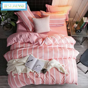 BEST.WENSD Pink simple 3/4pc bed set bedclothes Super soft Cotton pastoral style bedsheet Bedding super king stripe duvet cover
BEST.WENSD Pink simple 3/4pc bed set bedclothes Super soft Cotton pastoral style bedsheet Bedding super king stripe duvet cover